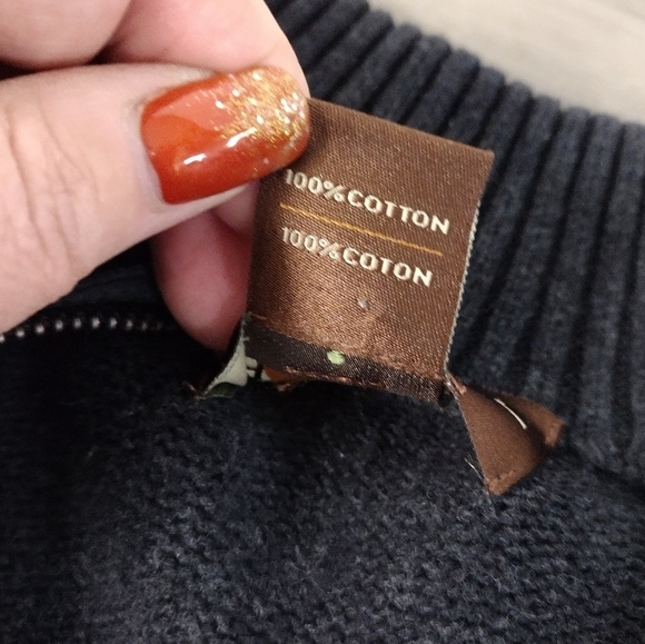 Oak Hill quarter zip pull over sweater with waffle knit front and elbow patches - Picture 7 of 13